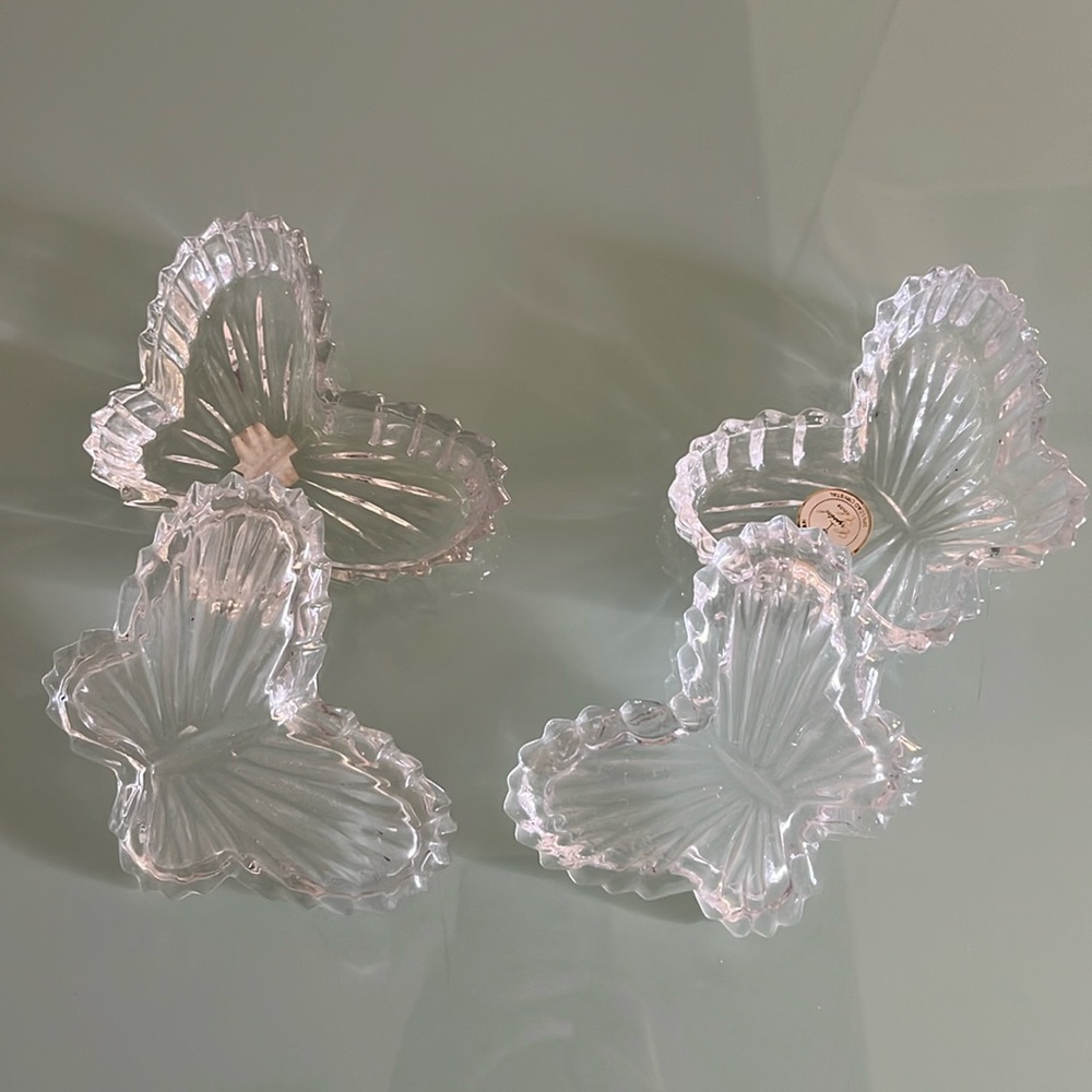 VINTAGE 24% Led Crystal Butterfly Trays